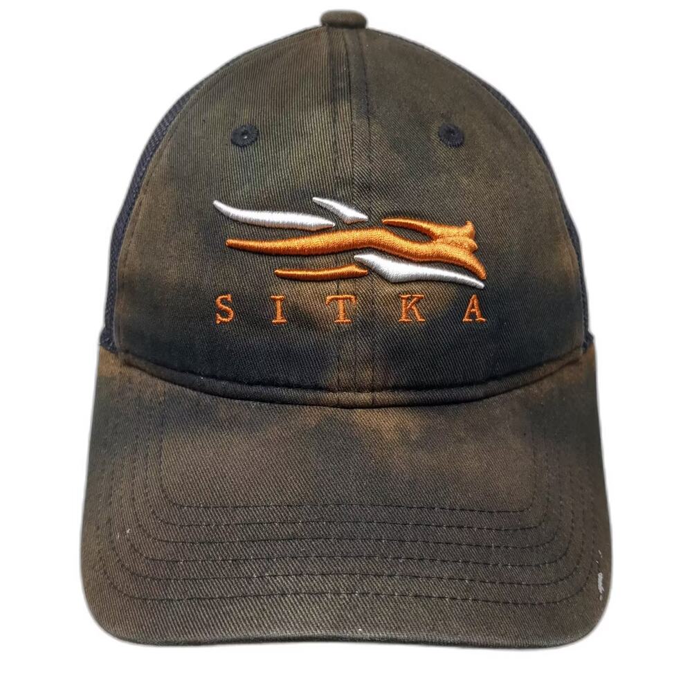 Sitka Trucker Hat Black One Size Embroidered Logo Mesh Snapback Low Profile Fit